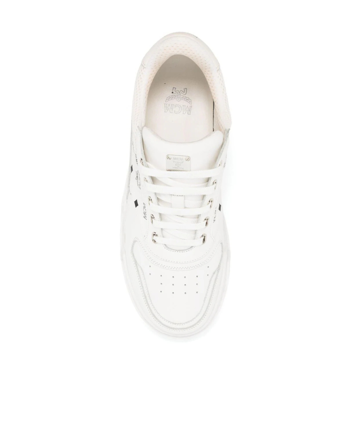 Mcm Printed Canvas Terrain Sneakers In White