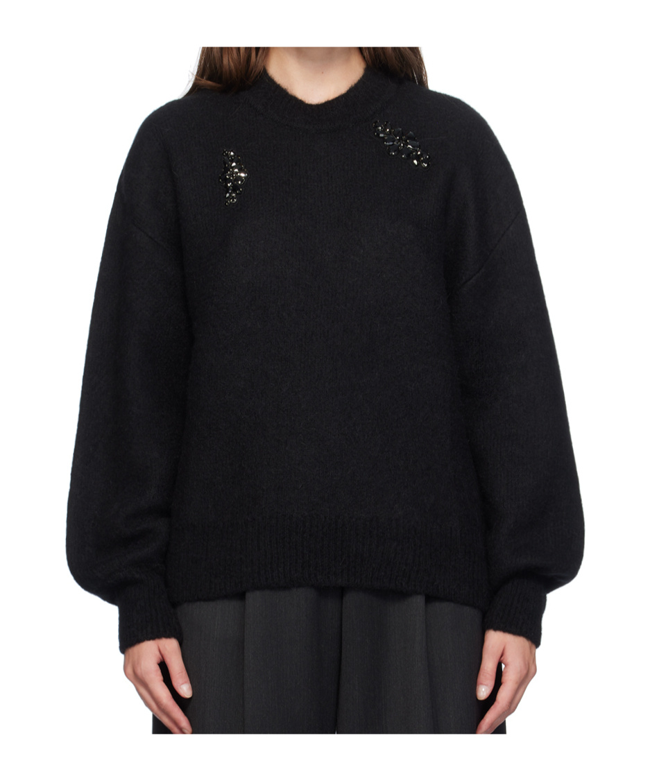 Simone Rocha Embellished Crystal Sweater In Black