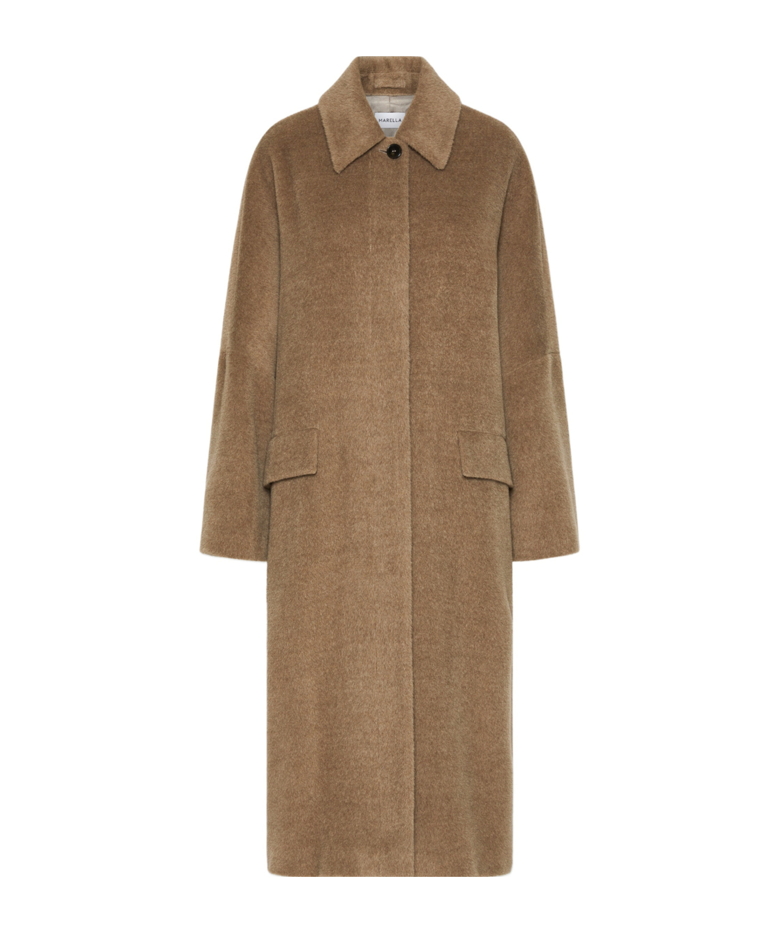 Marella Single-breasted Coat In Brown