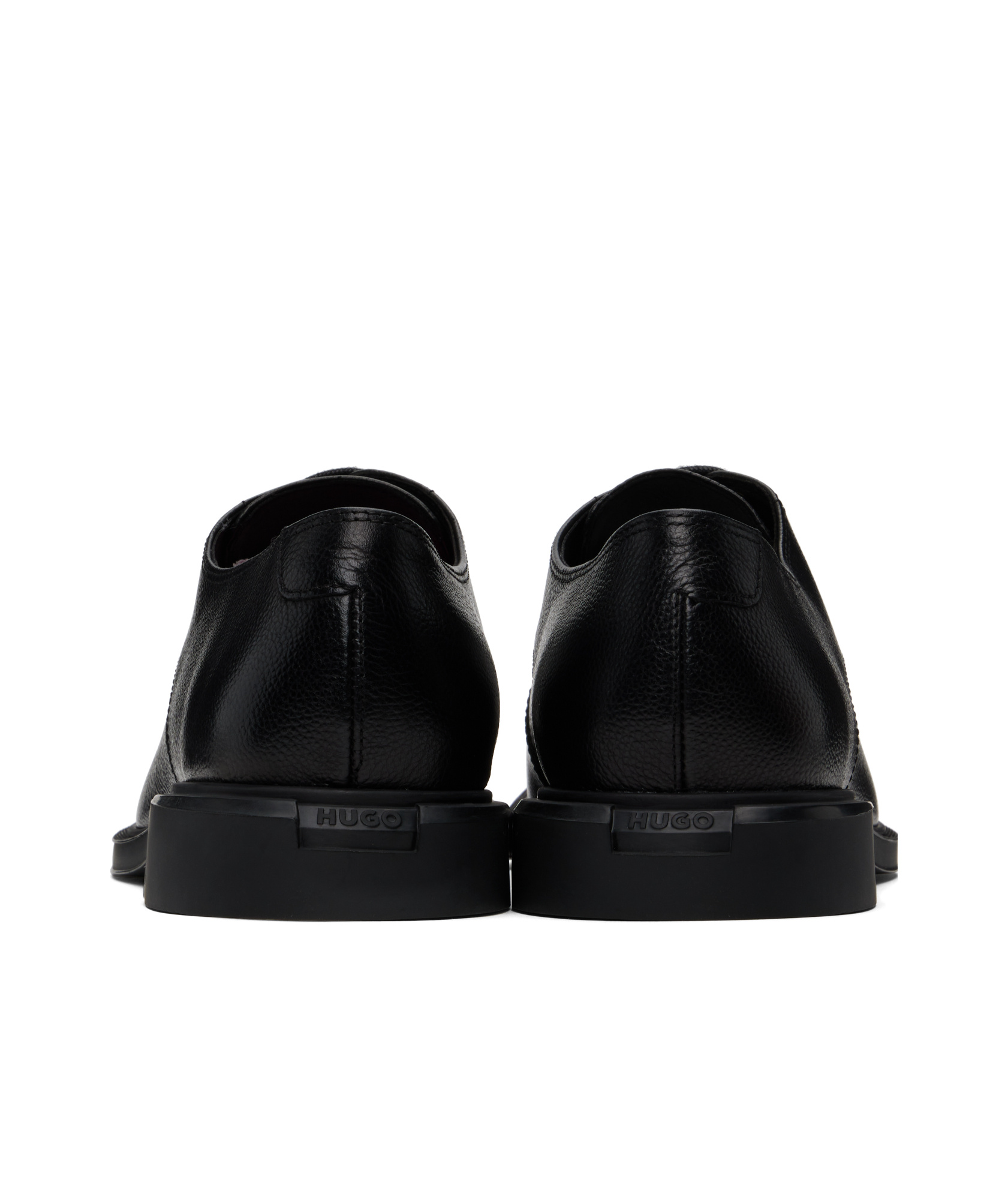 Hugo Boss Derby Shoes In Nappa Leather With Embossed Logo In Black