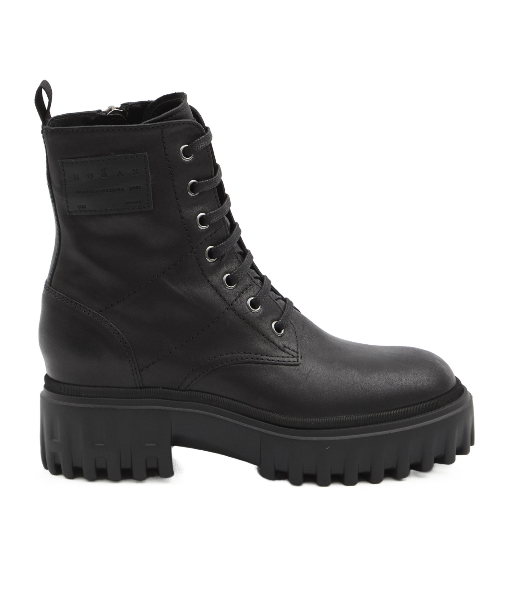 Hogan 20mm Lace-up Platform Boots In Black