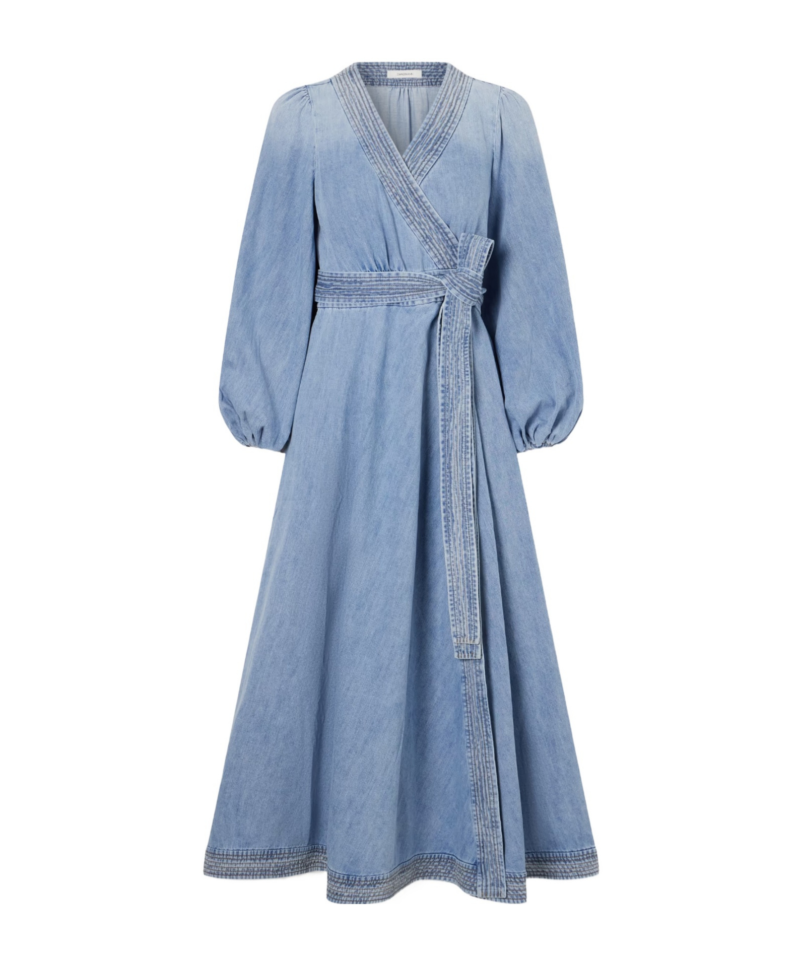 Zimmermann Indra Denim Midi Dress In Blue