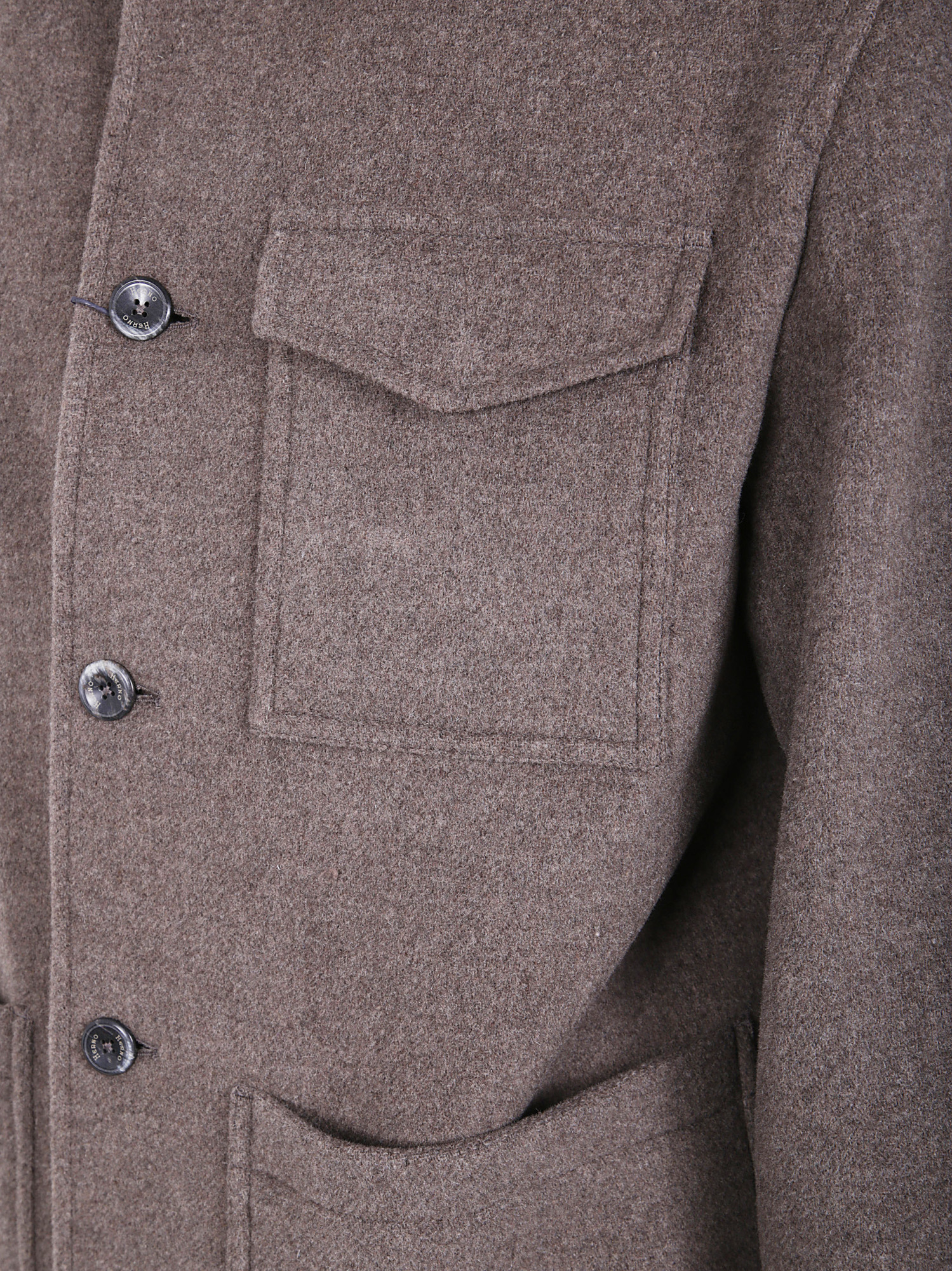 Herno Button-fastening Patch-pocket Jacket In Brown