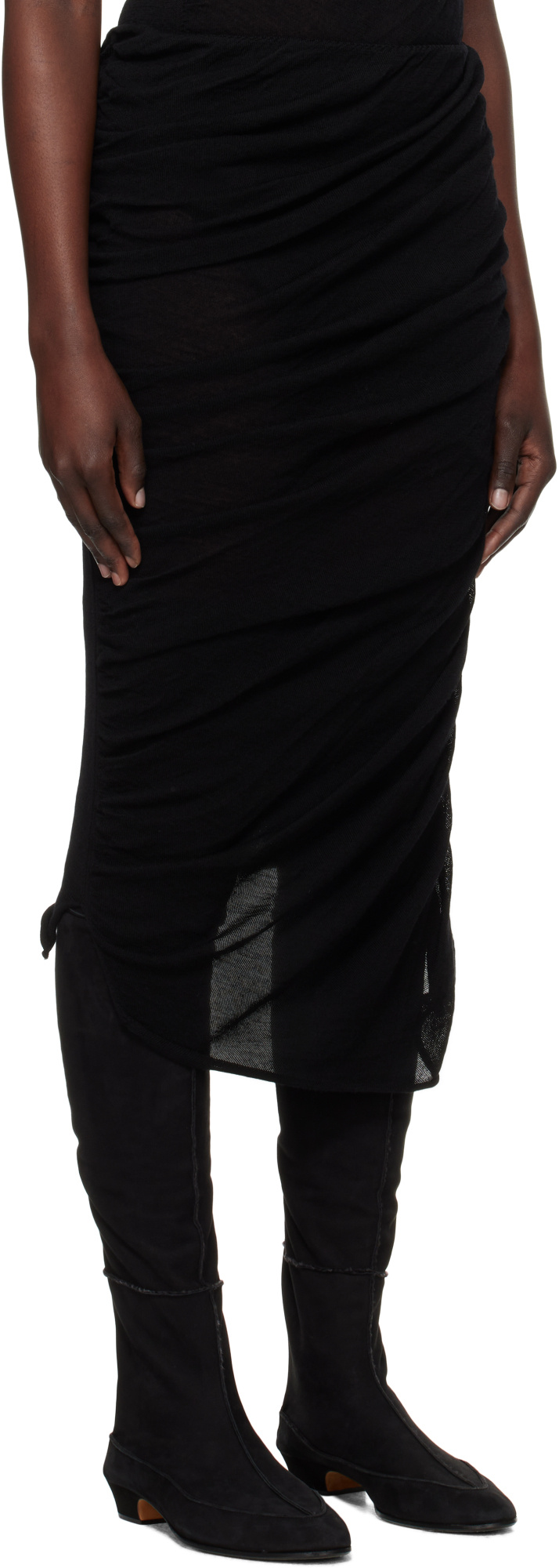Issey Miyake Asymmetrical Skirt In Black