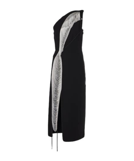 Maticevski Fringed Midi Dress In Black
