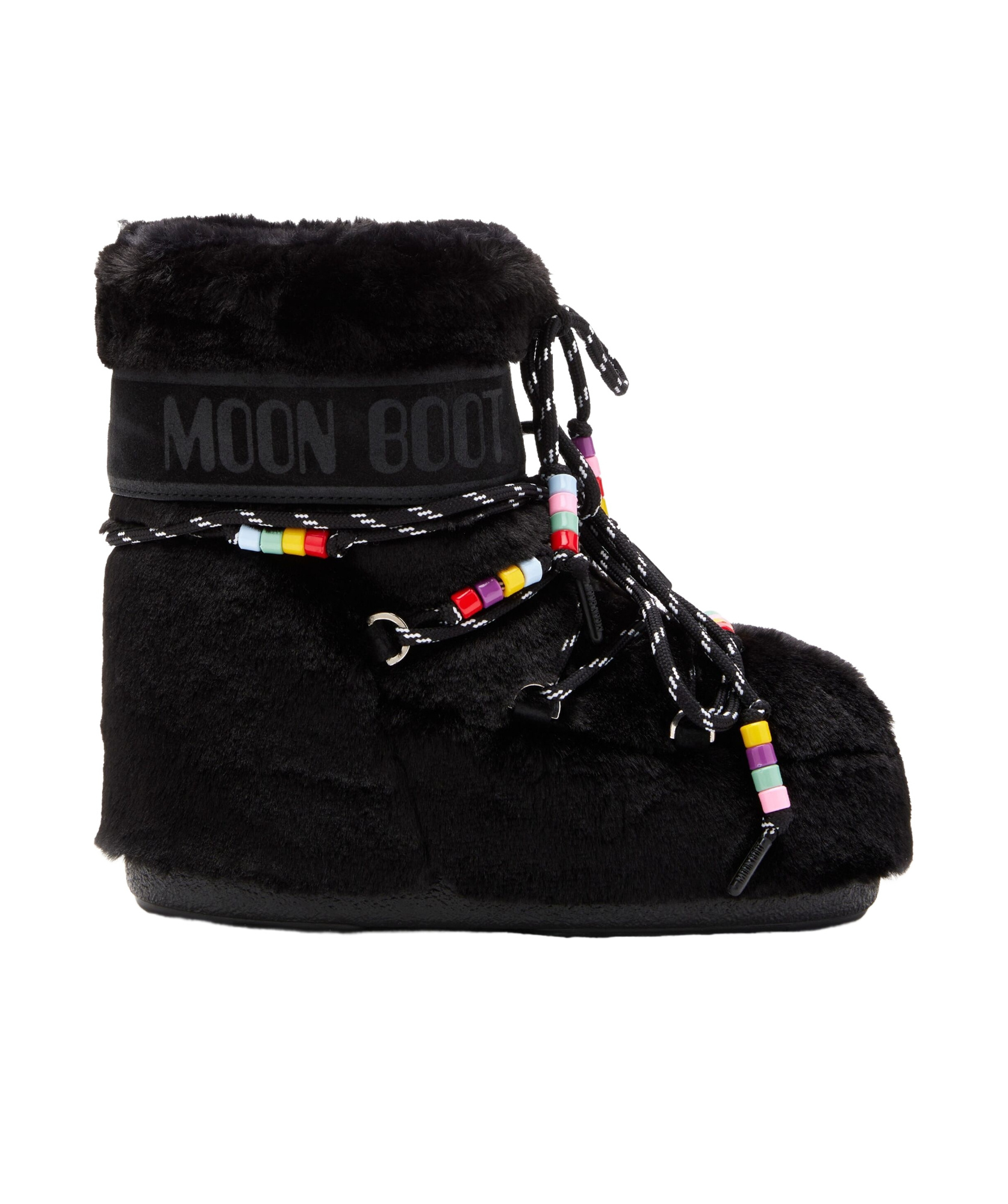 Moon Boot Icon Low Faux Fur Beads Lab69 In Black