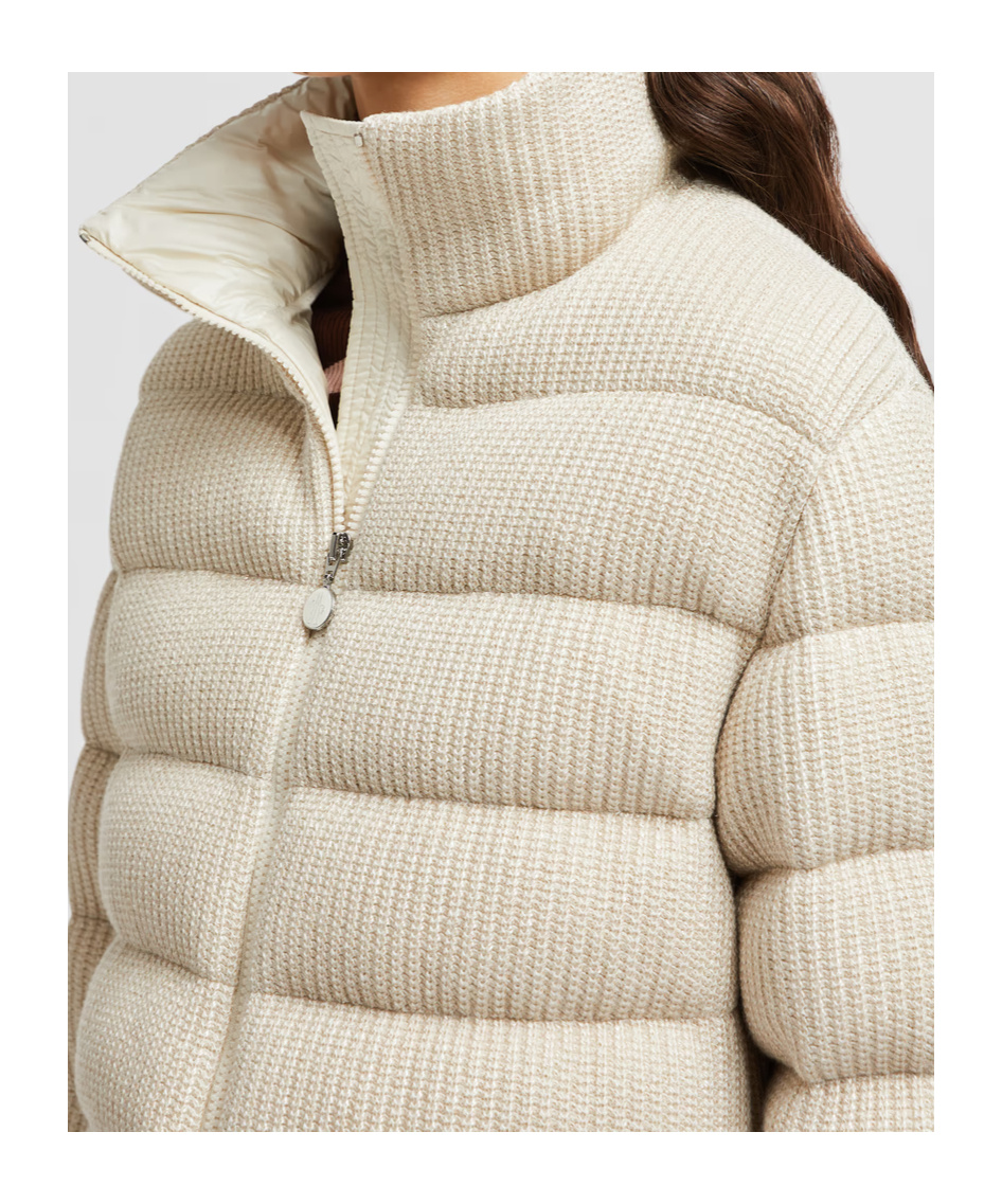 Moncler Gencay Snap Button Fastening Down Jacket In Nude