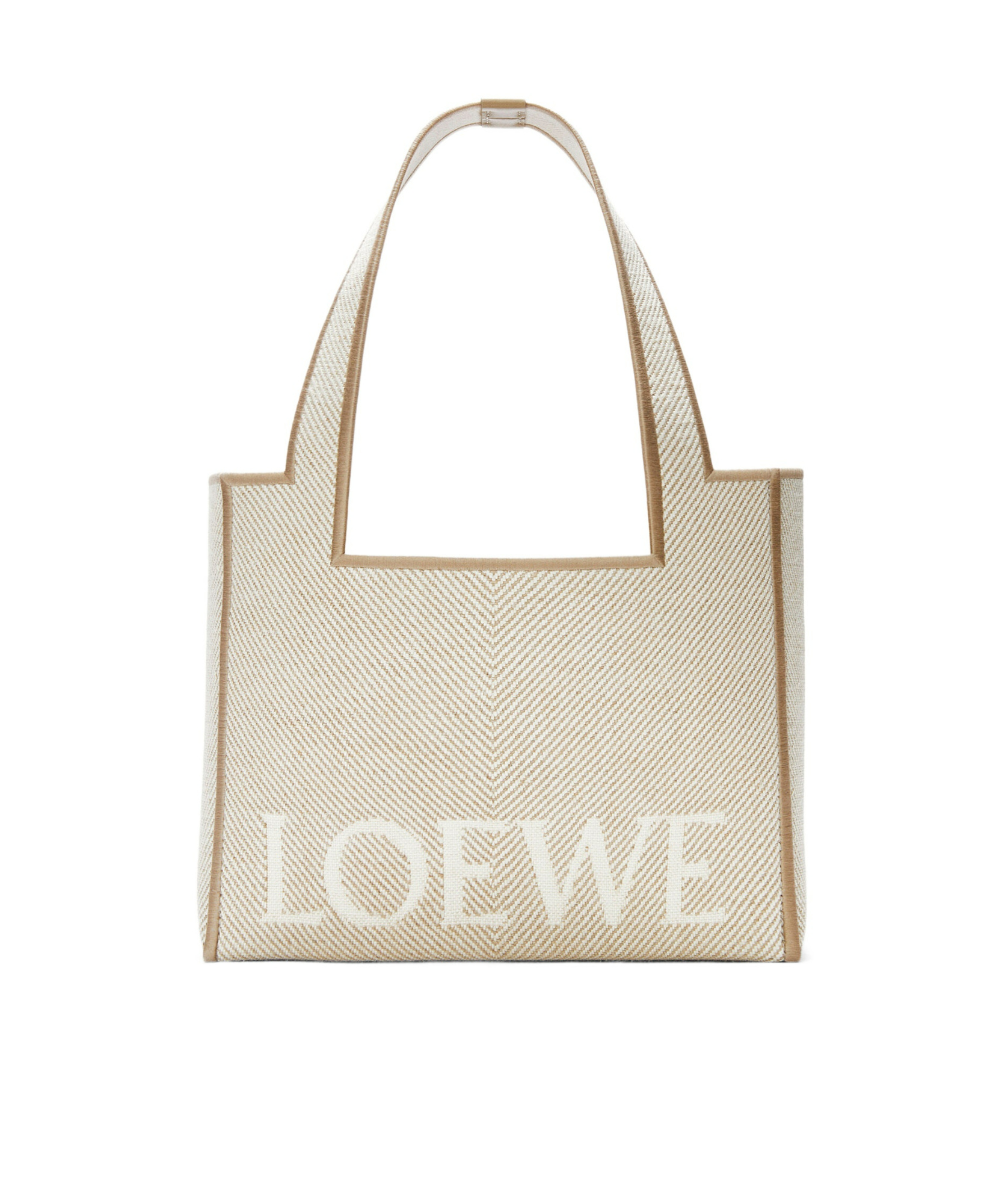 Loewe Font Tote Medium Handbag In Nude