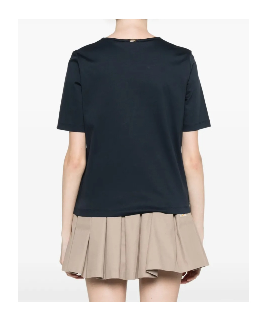 Herno Side Slits Cotton T-shirt Clothing In Black