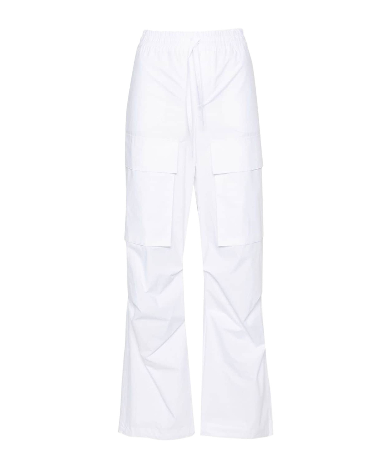 P.a.r.o.s.h White Straight-leg Cotton Cargo Trouser In White