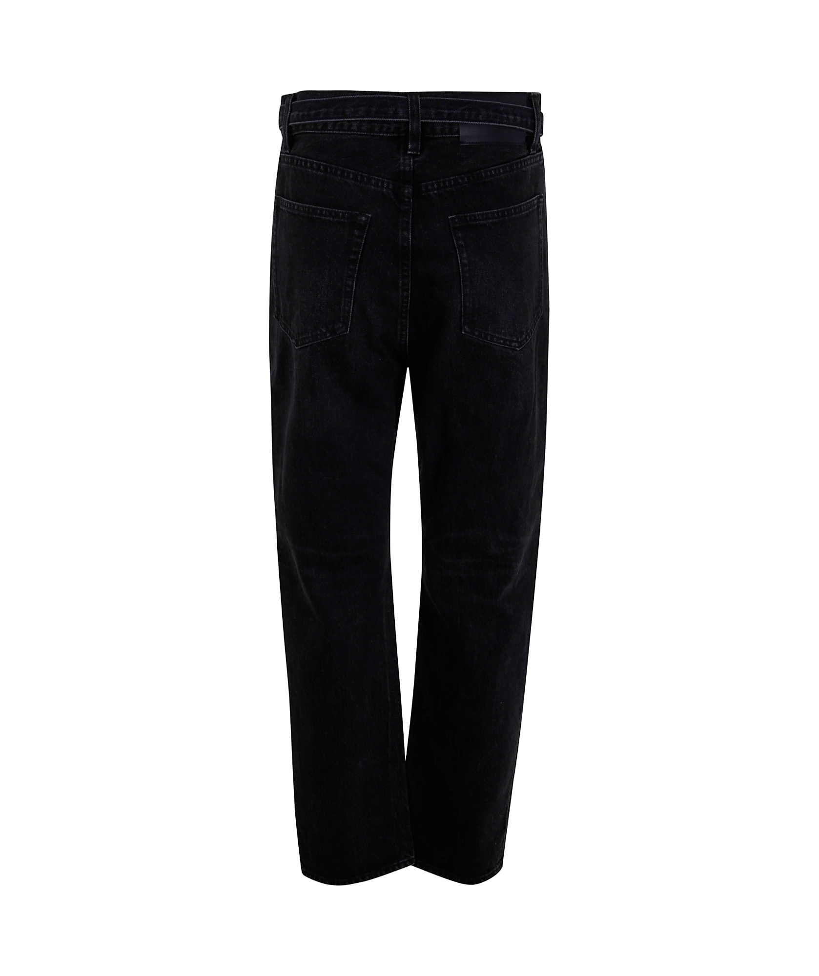 Sacai Belted Straight Leg Jeans In Black