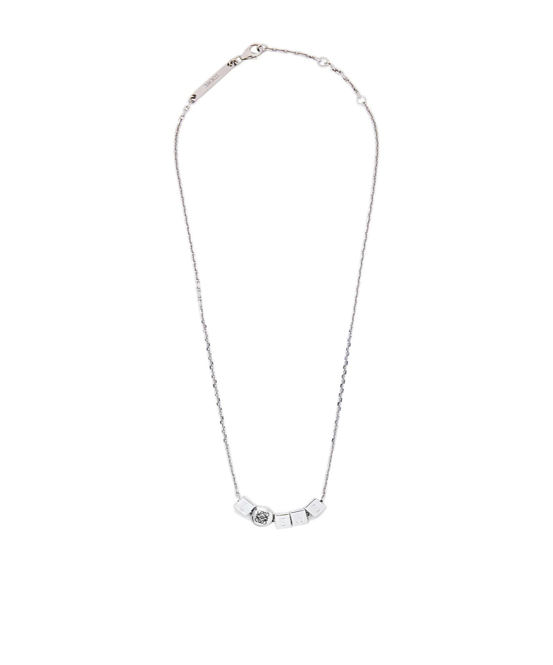 Loewe Pebble Cube Sterling Silver Necklace In White