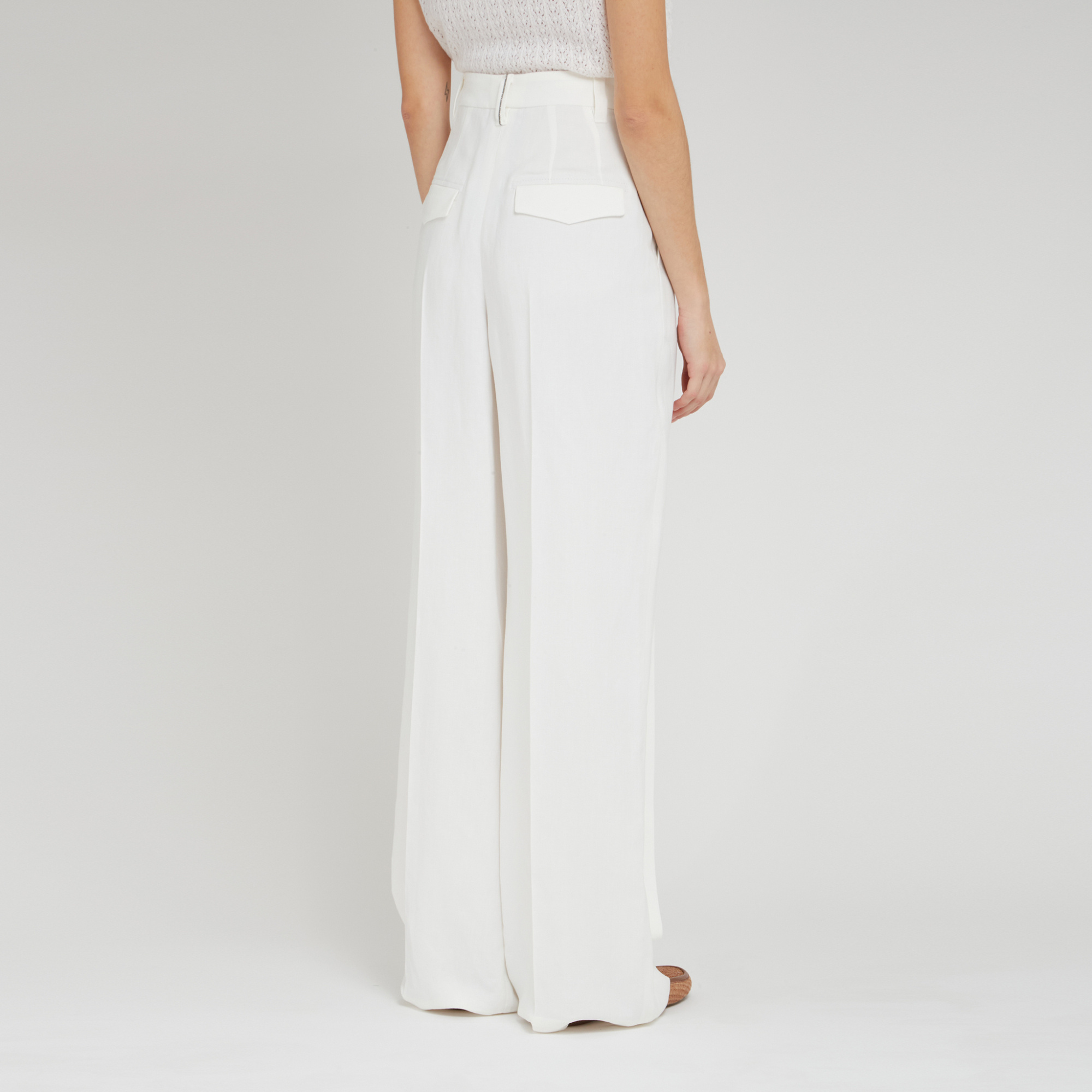 Brunello Cucinelli Belt-loop Casual Pants In White