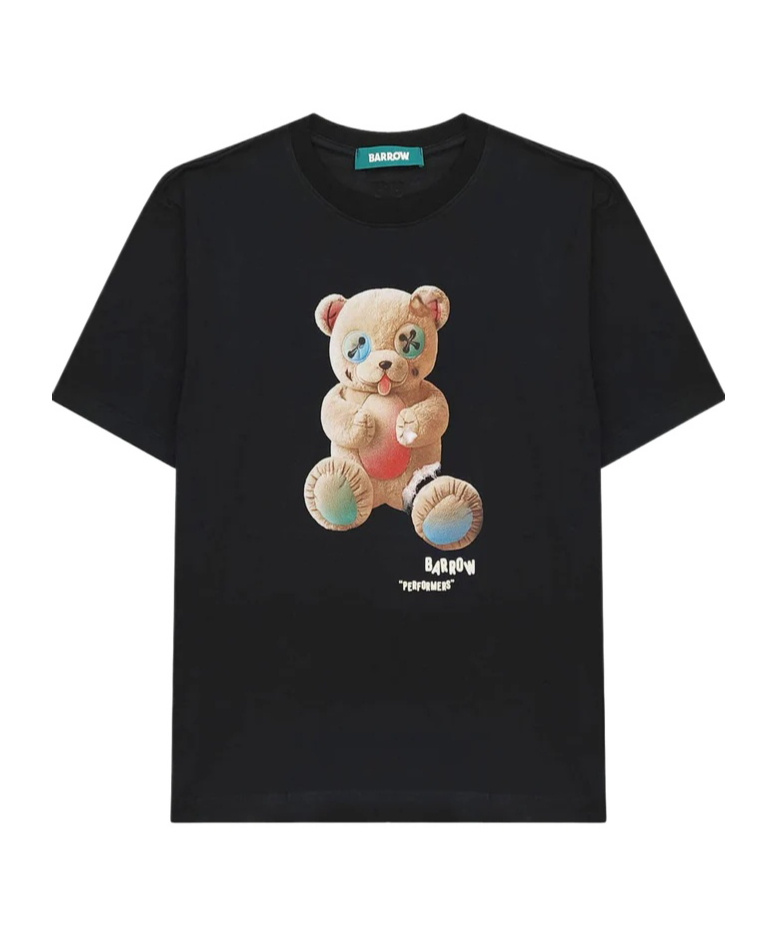 Barrow Crew Neck Printed T-shirt In Black