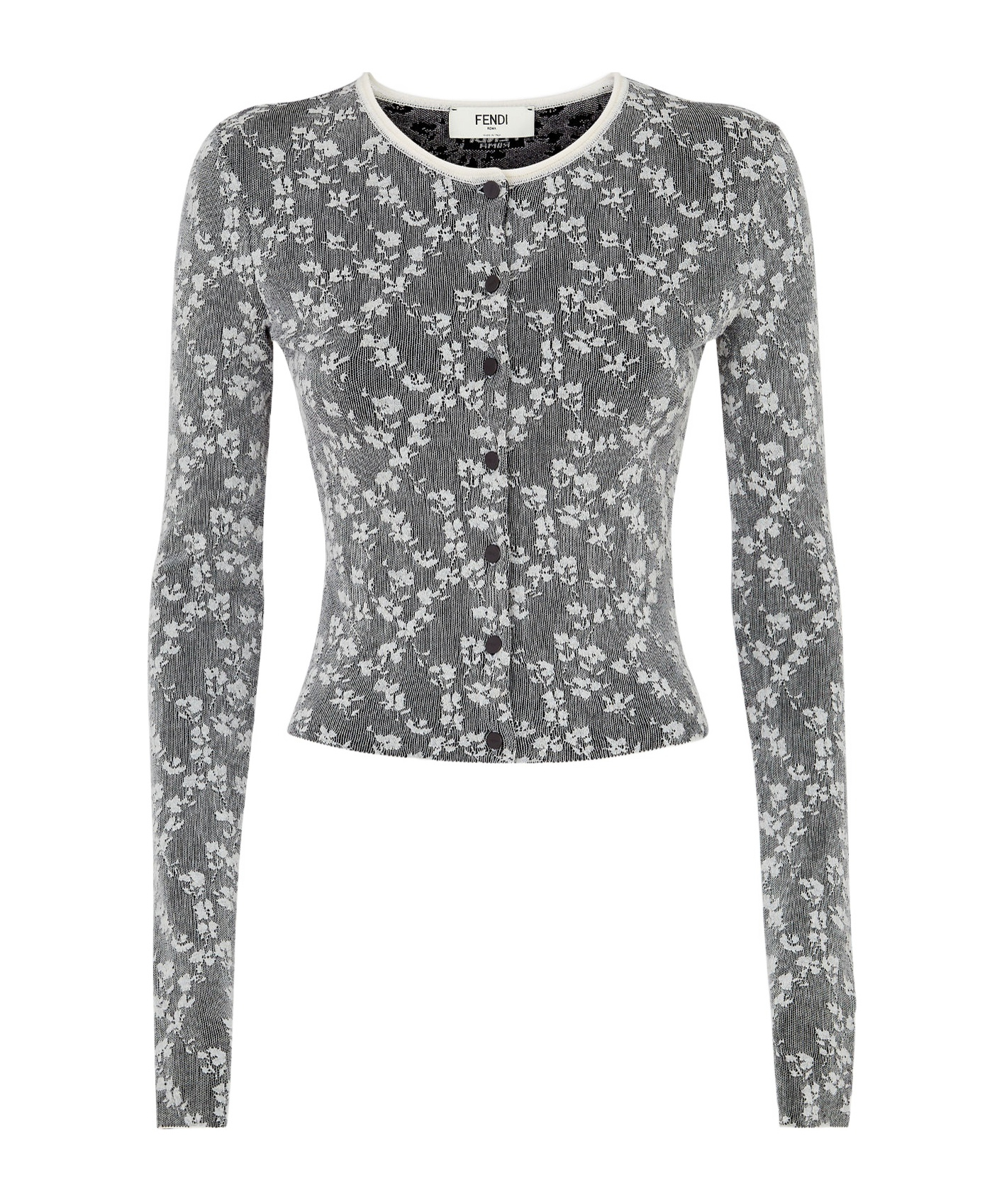 Fendi Black Viscose Jacquard Cardigan In Black