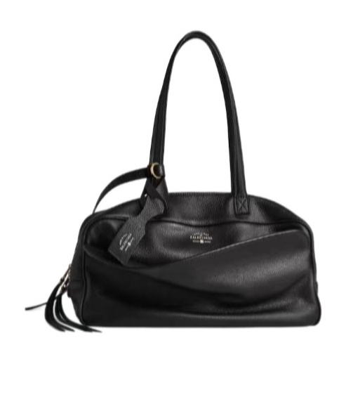 Balenciaga Small Calf Leather Carrie Bowling Top-handle Bag In Black