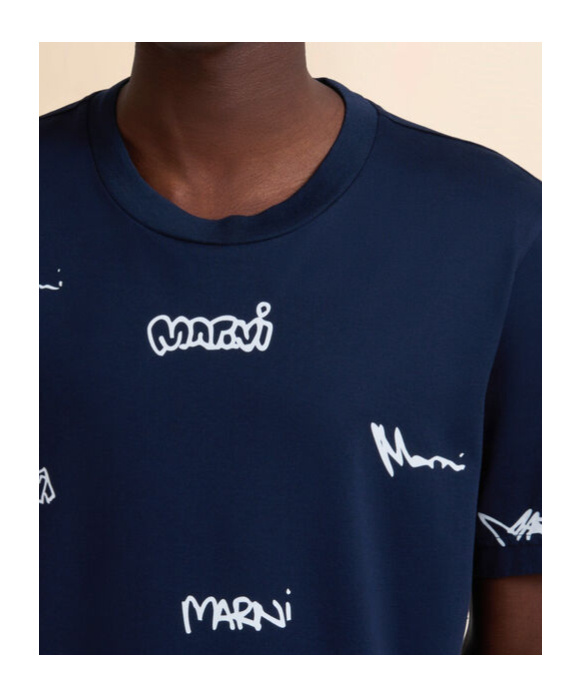 Marni Crew Neck Graphic Print Short Sleeves