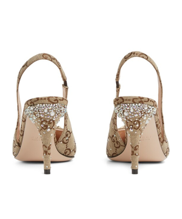 Shop Gucci Women's Horsebit Pump In Beige And Dark Brown