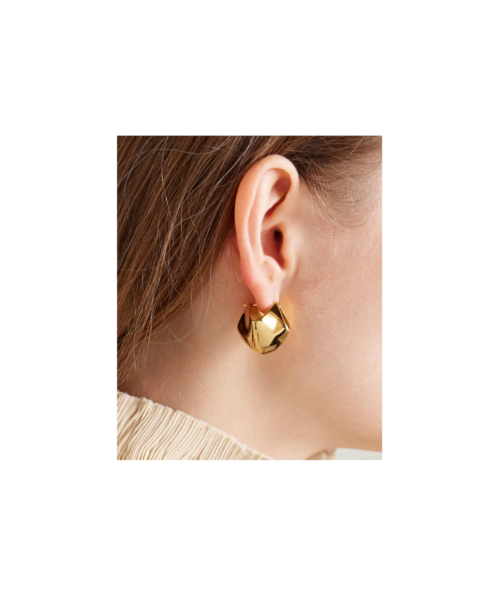 Khaite Lotus Small Gold-plated Earrings In Gold