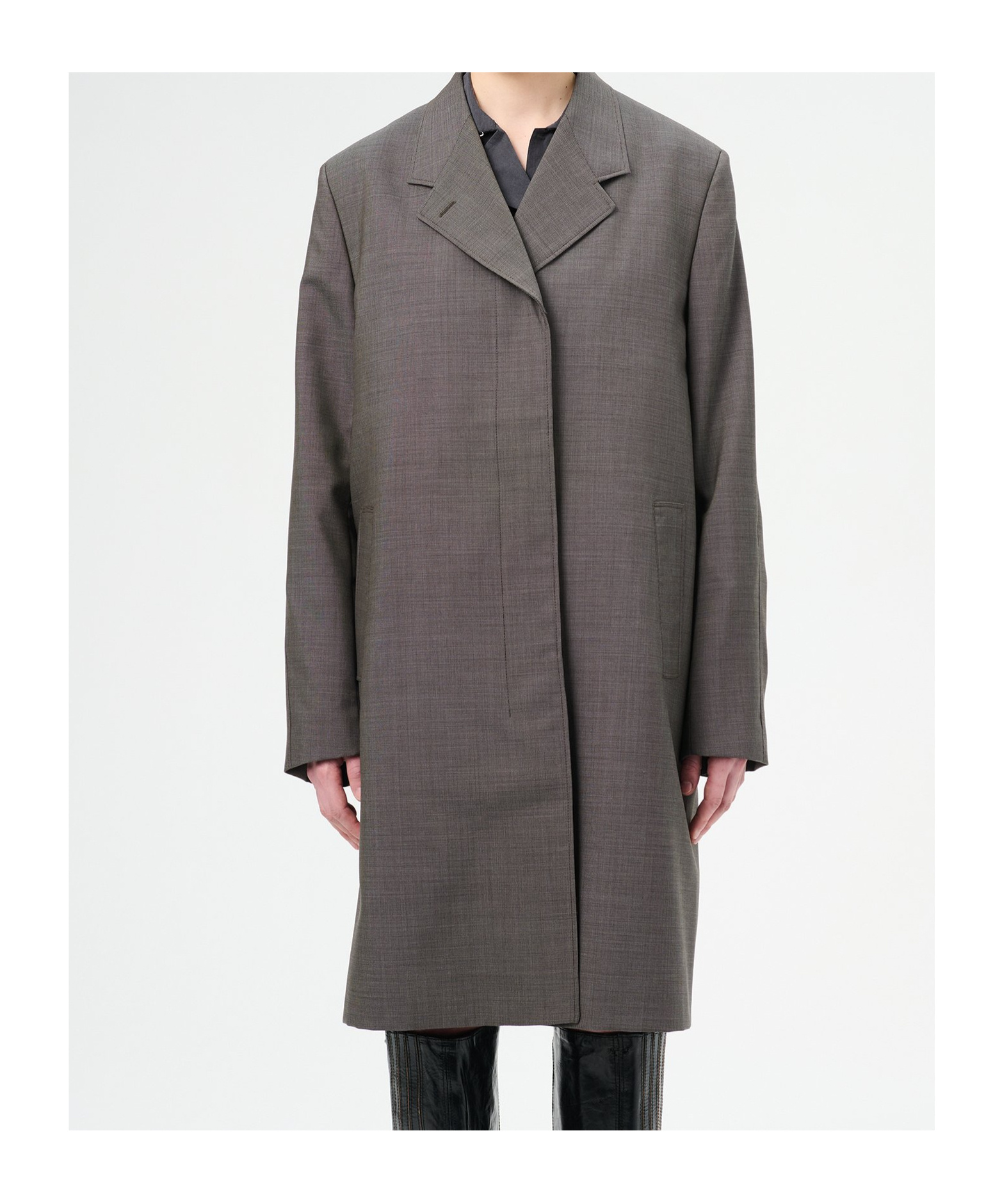 Our Legacy Checked Wool Coat In Black