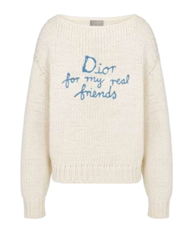 Dior Long-sleeved Sweater In White