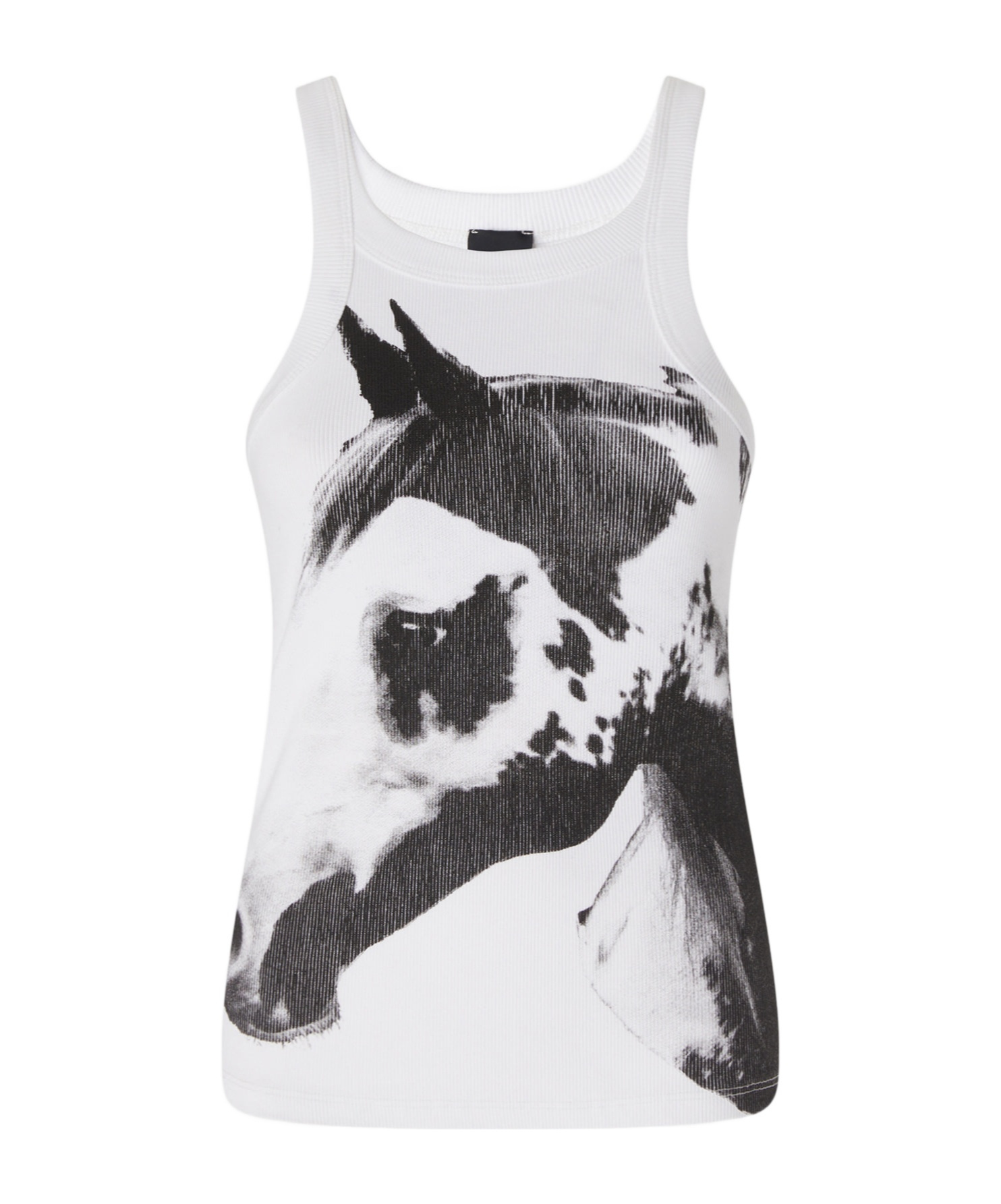 Pinko Curly Tank Top Graphic Print In White