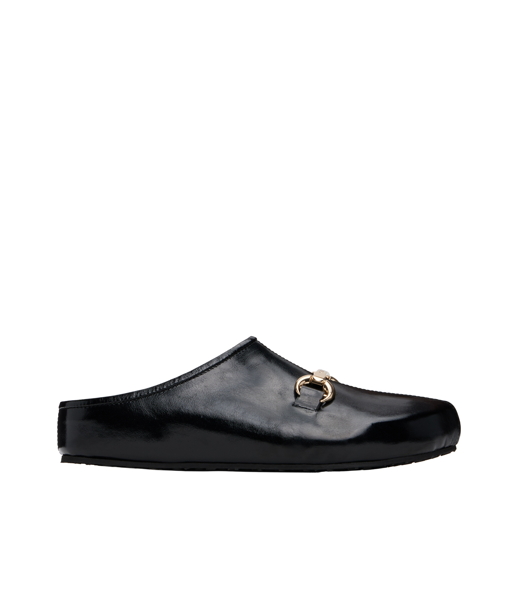 Marine Serre Black Smooth Leather Ms Slip-on Loafers