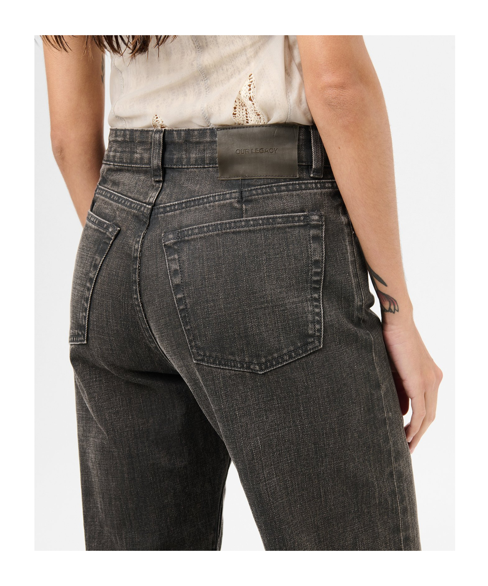 Our Legacy Treble Cut Jeans In Black Coated Wash
