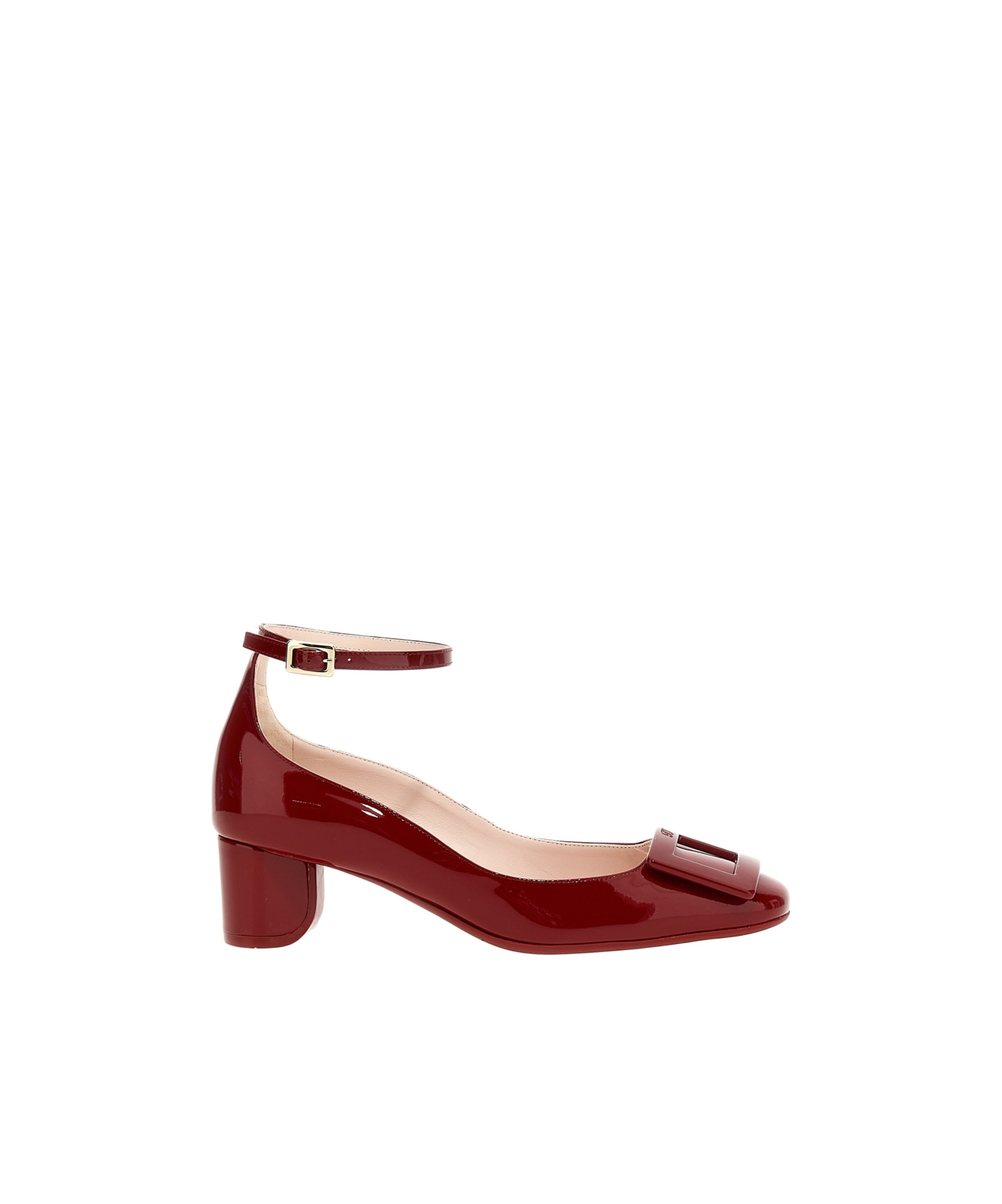 ROGER VIVIER ANKLE STRAP PUMPS IN PATENT LEATHER