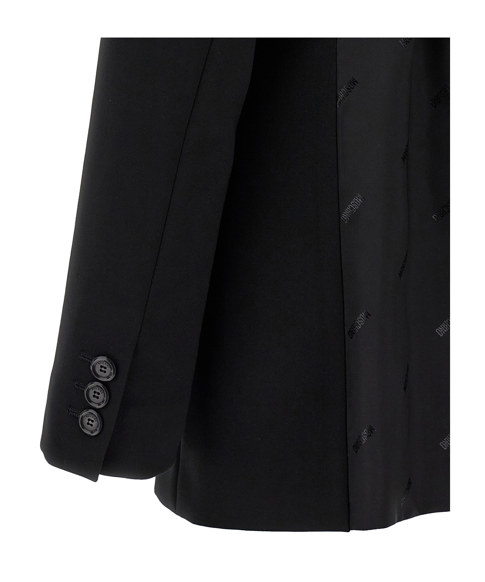 Moschino Single-breasted Blazer With Martingale Detail In Black