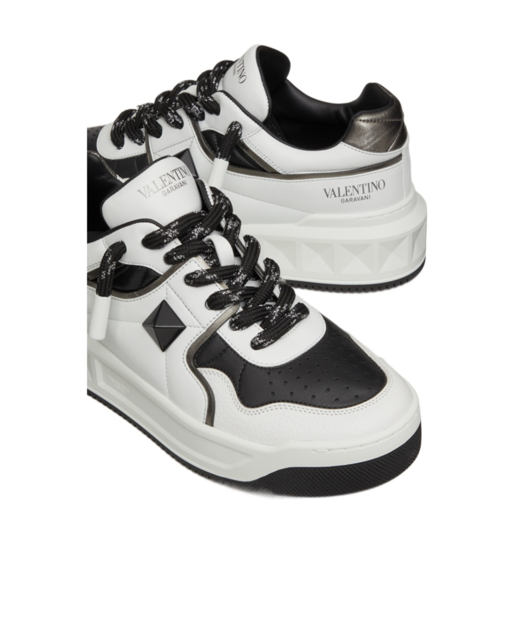 Valentino Leather Sneakers With Iconic Studs In White