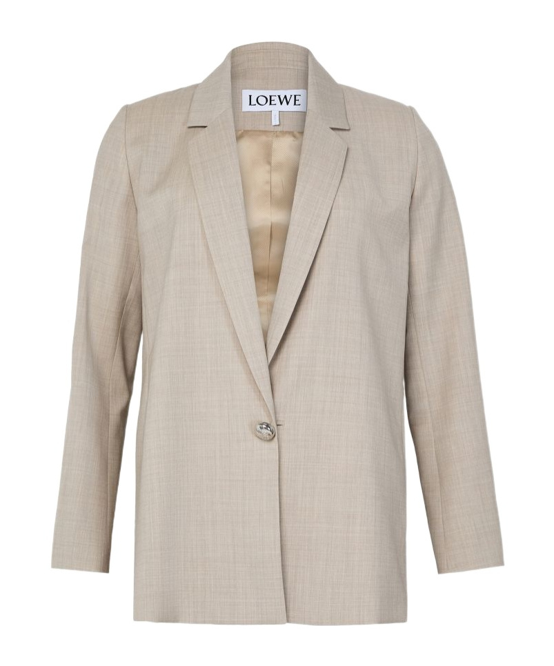 Loewe Lapel Long-sleeved Suit Jacket In Neutral