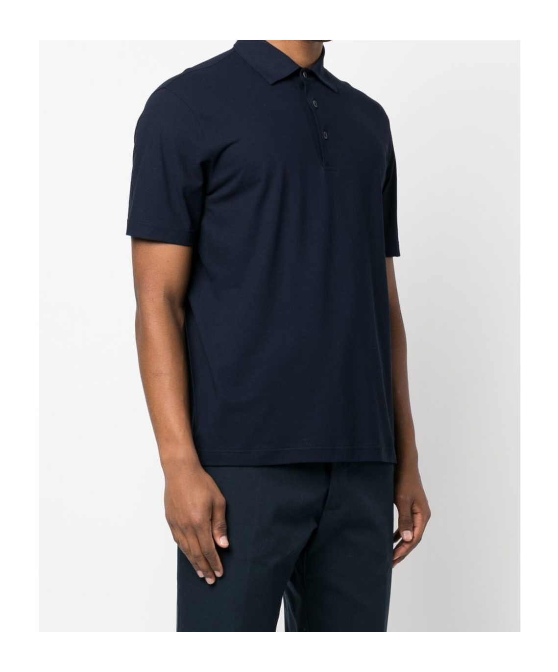 Herno Short Sleeve Polo With Classic Collar In Blue