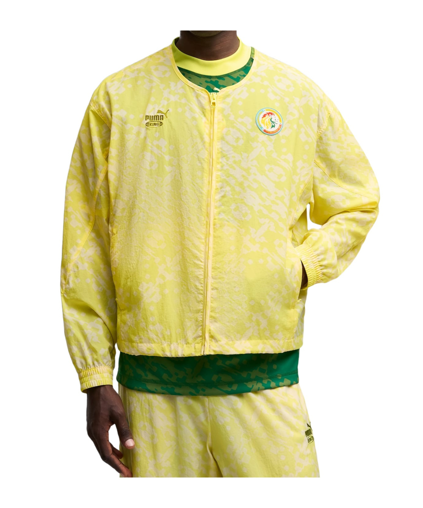 Puma All-over-pattern Zip-up Jacket In Yellow