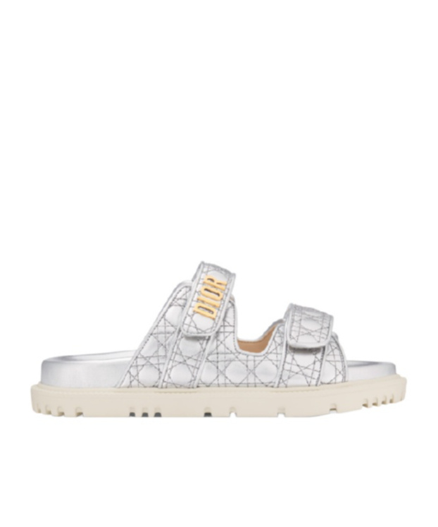 Dior Logo Leather Sandal In White