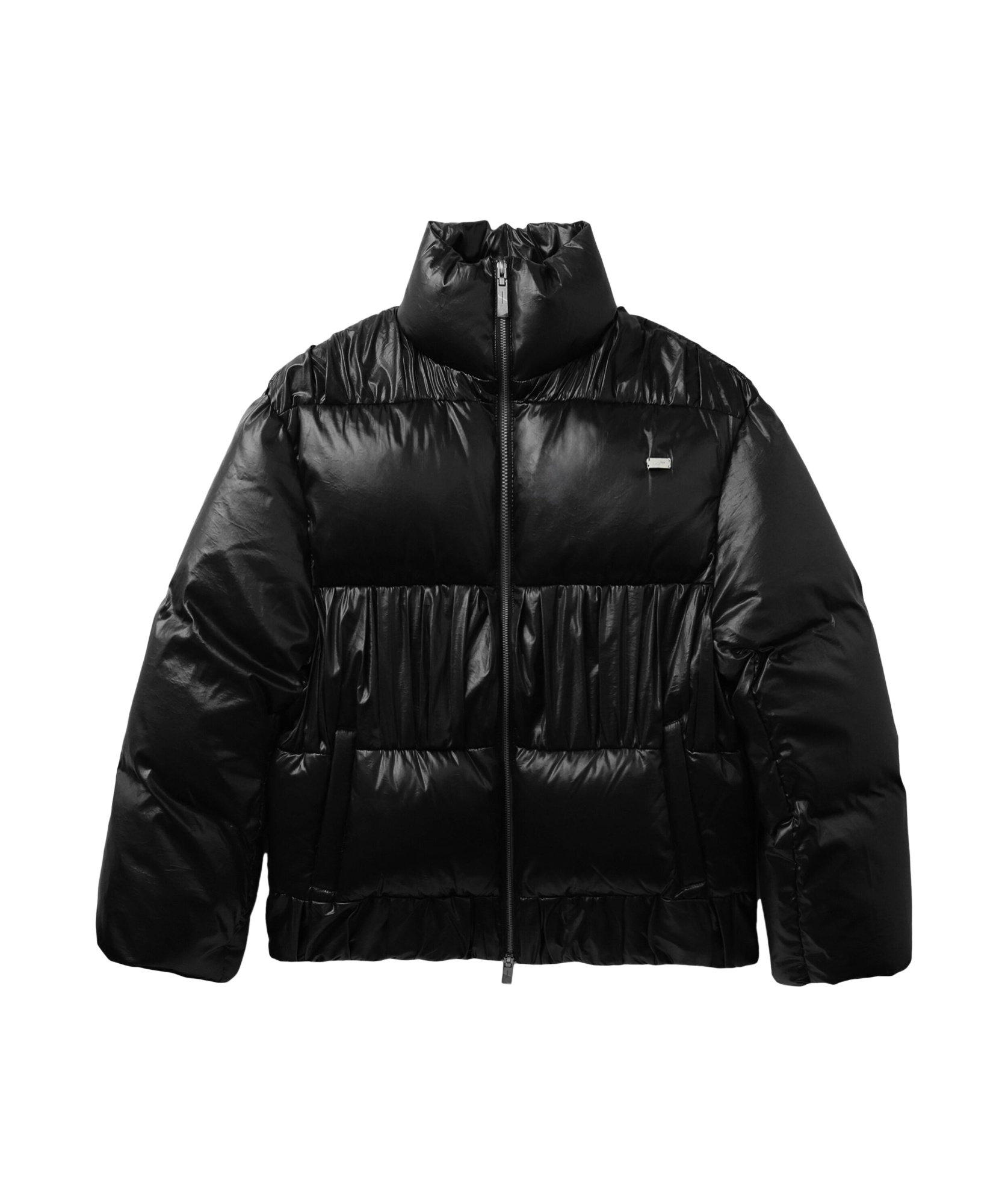 Ader Error High-necked Fluffy Down Jacket In Black