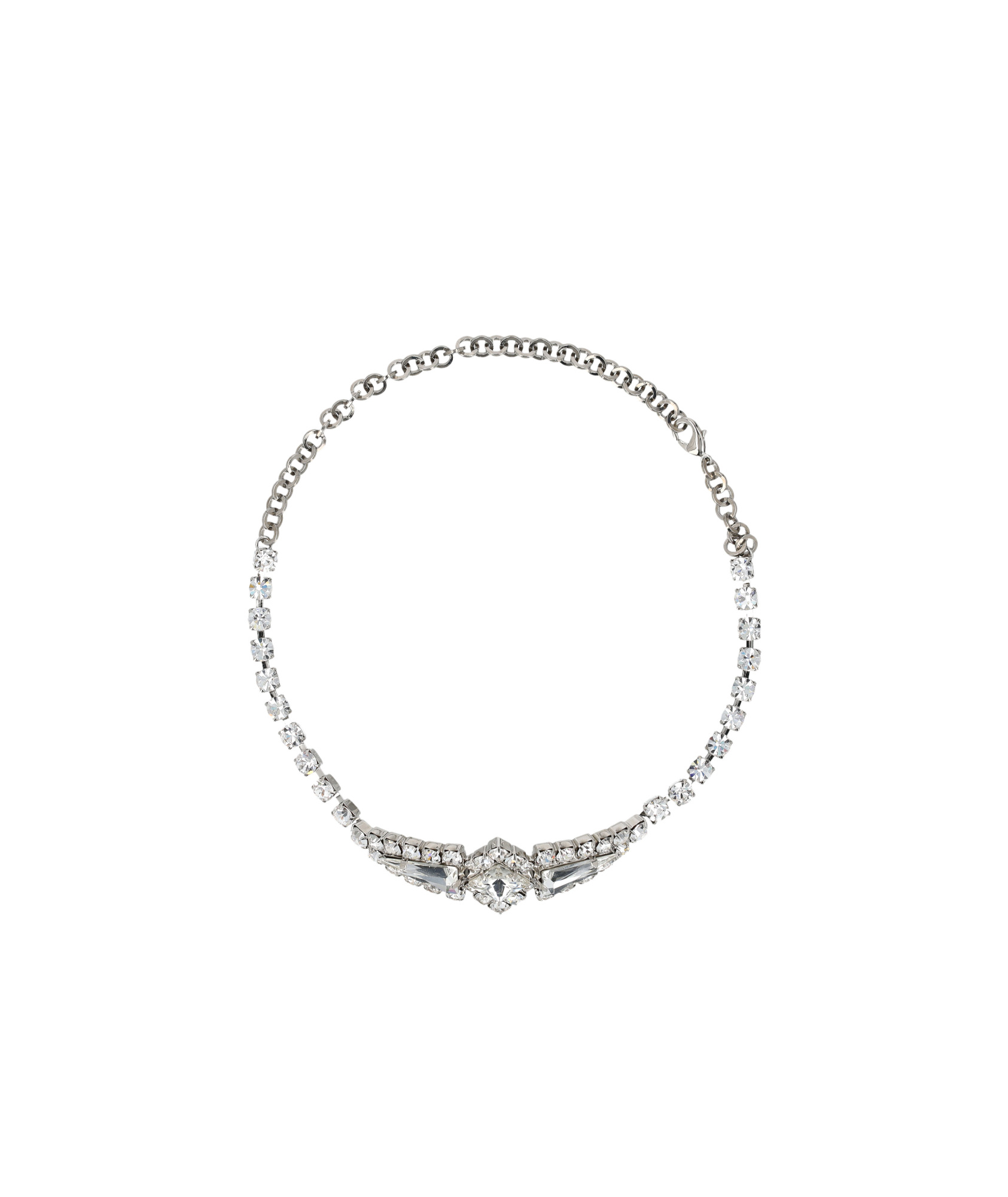 Alessandra Rich Crystal Choker Accessories In Gray