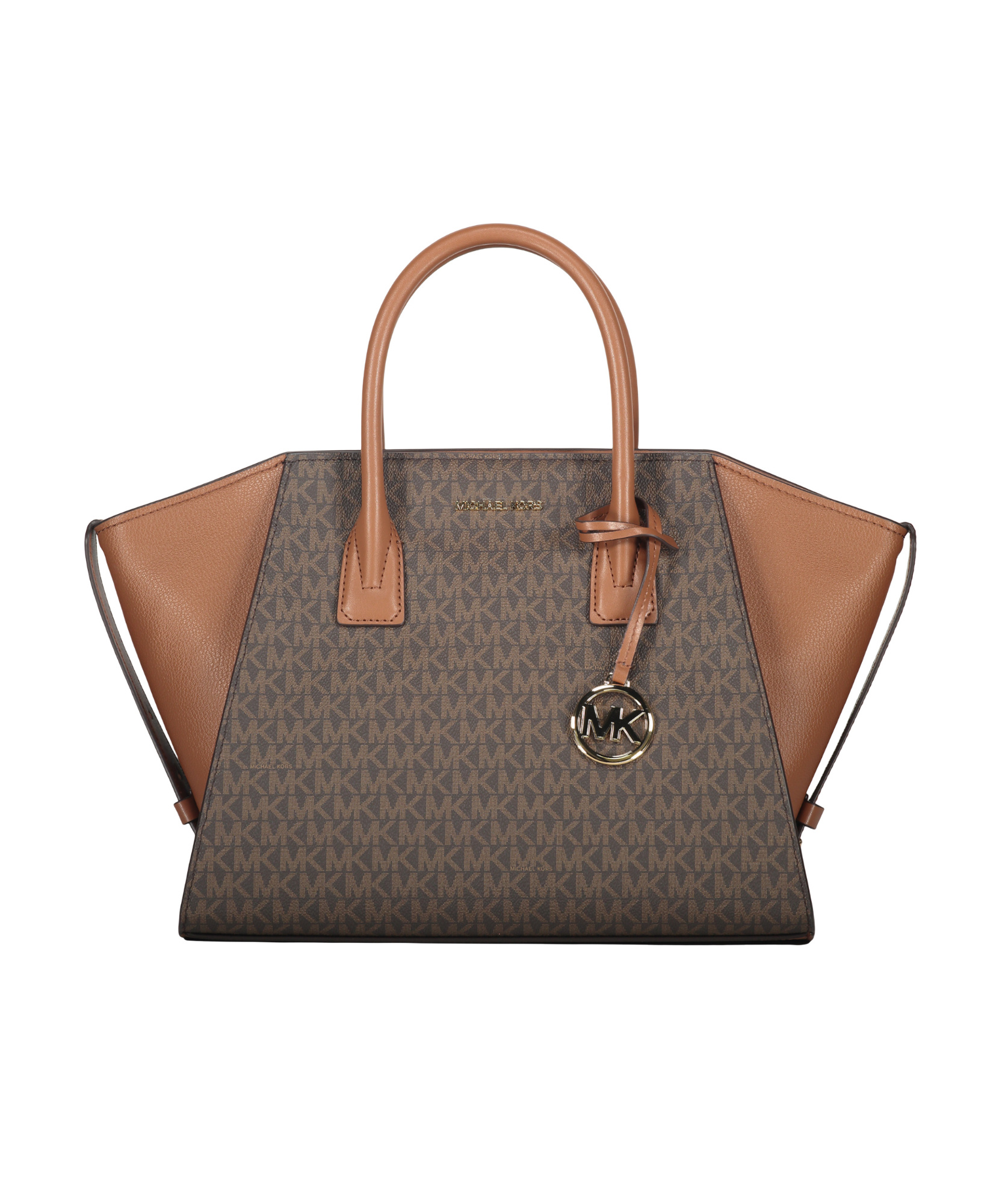 Michael Kors Avril Logo-plaque Tote Bag In Brown