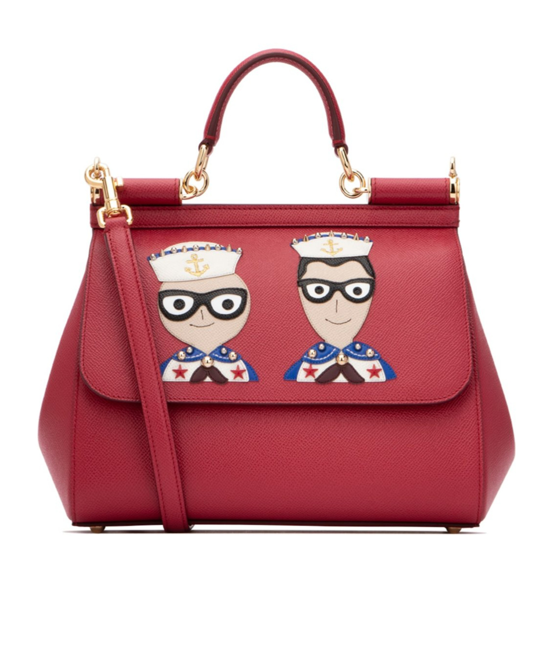 Dolce & Gabbana Sailor Patch Shoulder Bag In Red