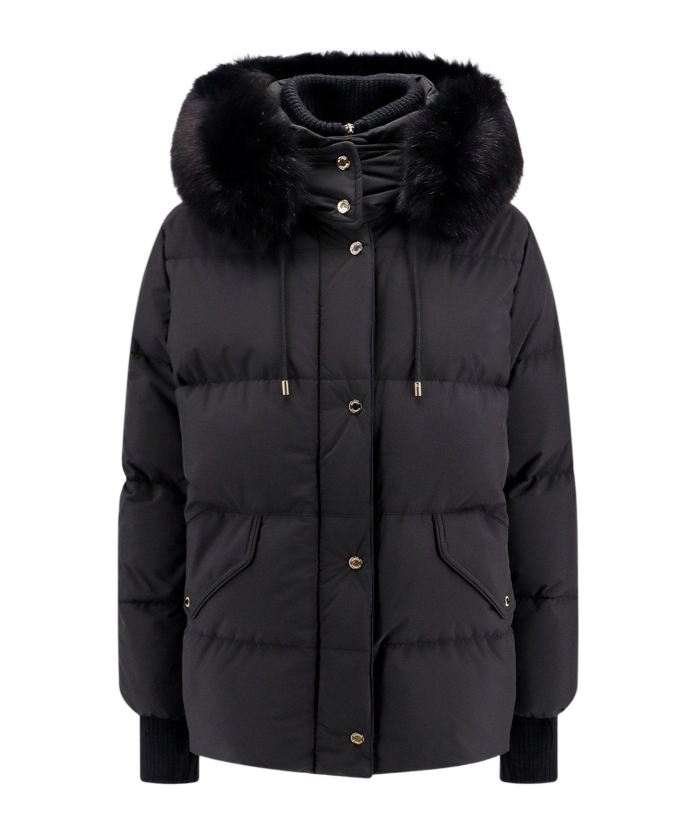 Moorer Hooded Down Jacket In Black