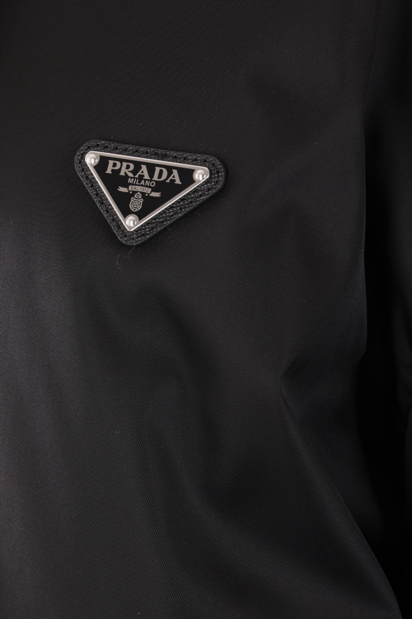 Prada Re-nylon Triangle-logo Hooded Jacket In Black