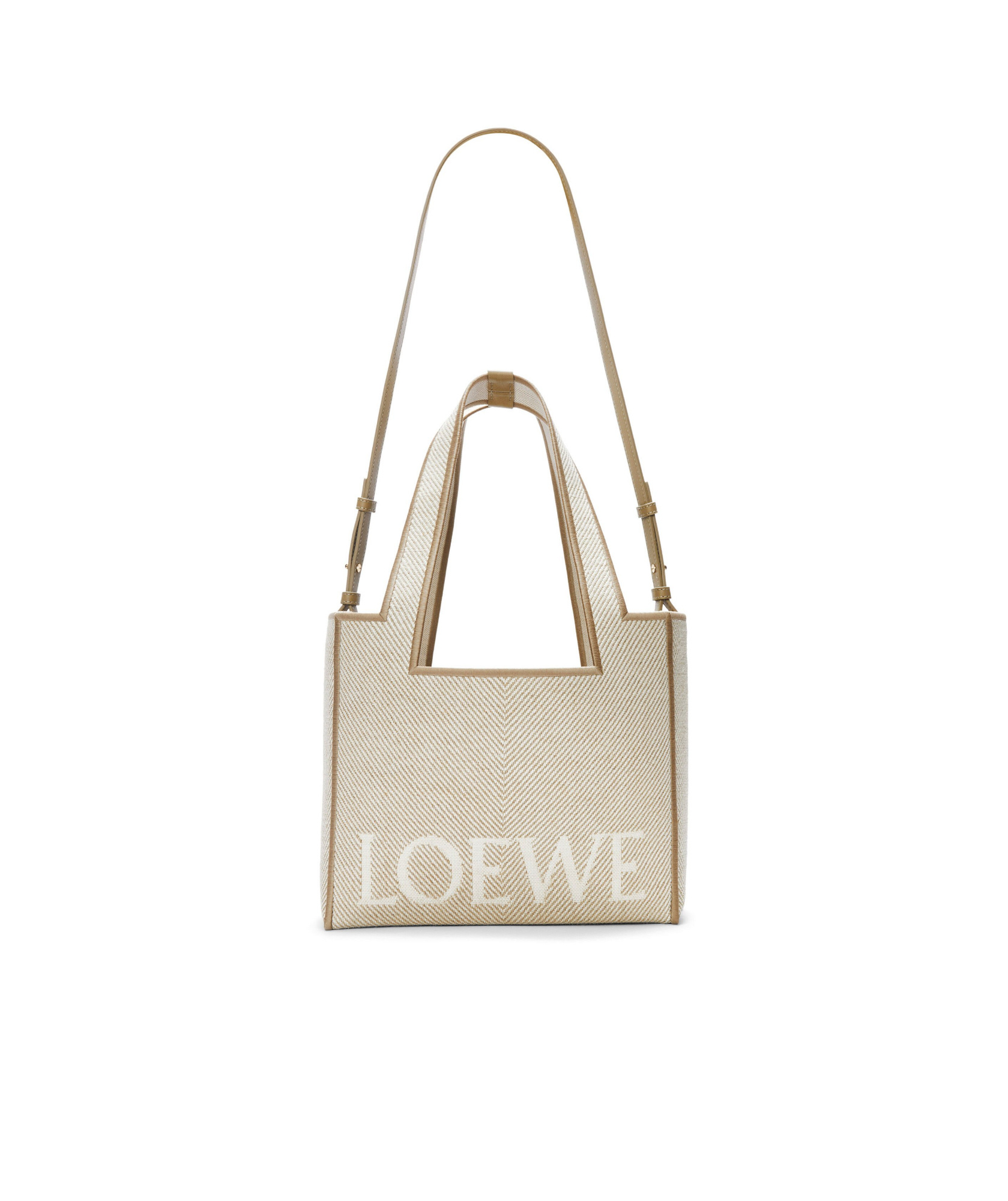 Loewe Font Tote Medium Handbag In Nude