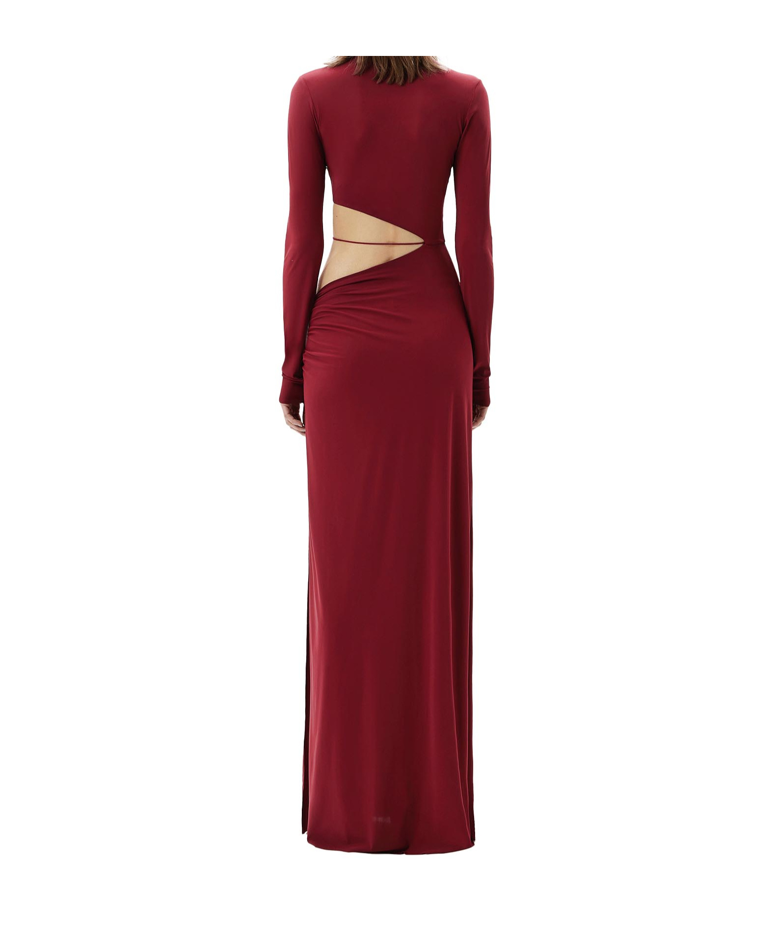 Amazuìn Maggie Cutout Ruched Dress In Red