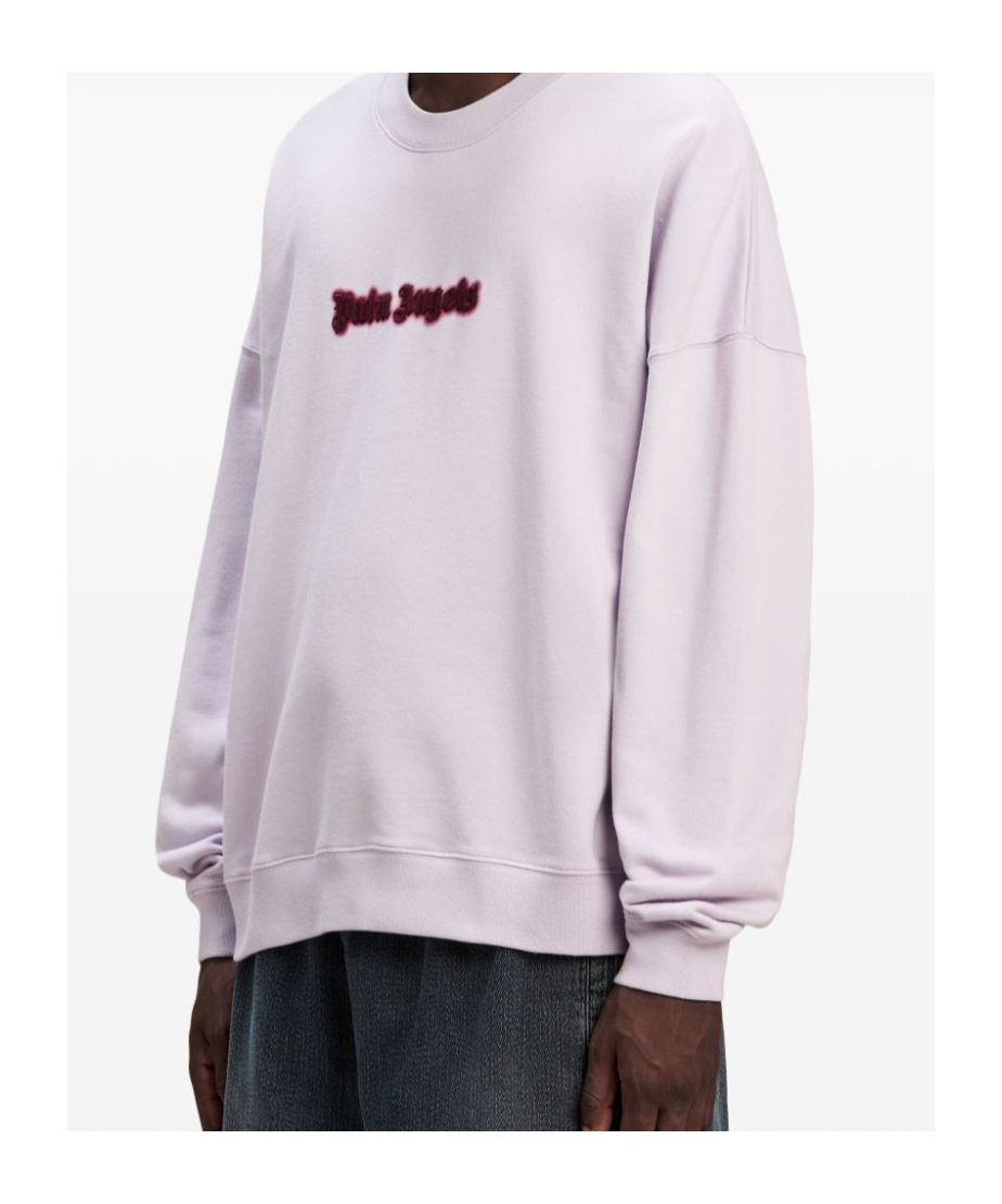 Palm Angels Logo-print Cotton Sweatshirt In Purple