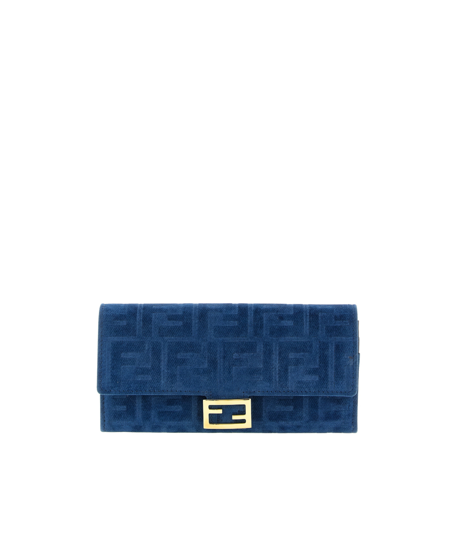 Fendi Continental Baguette Wallet On Chain In Blue