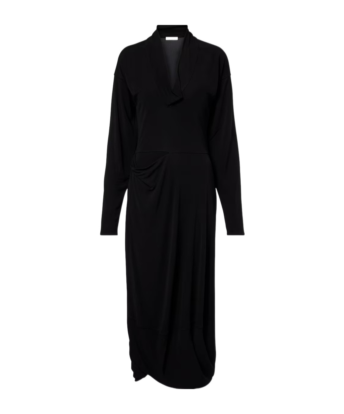 Lemaire Draped Crepe Jersey Maxi Dress In Black