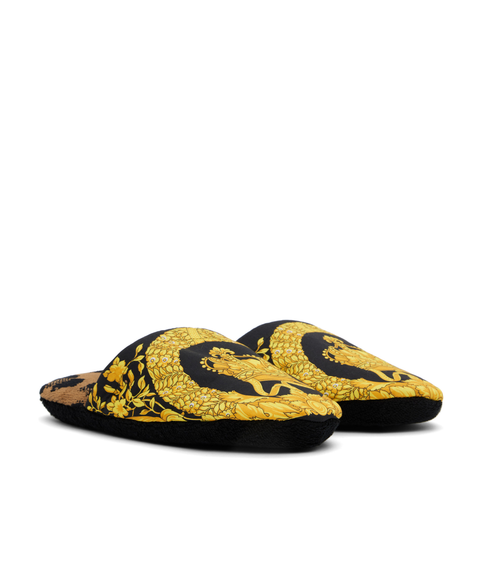 Versace Open-heeled Slippers In Black
