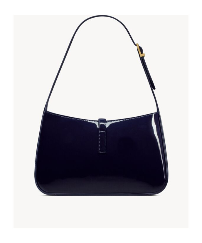 Saint Laurent Le 5 A 7 Ysl Shoulder Bag In Patent Leather In Black