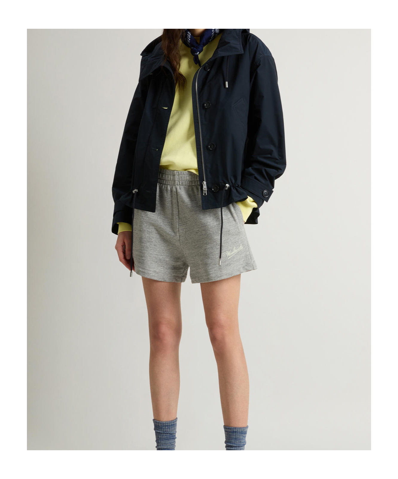 Woolrich Midnight Blue Polyester Jacket In Melton Blue