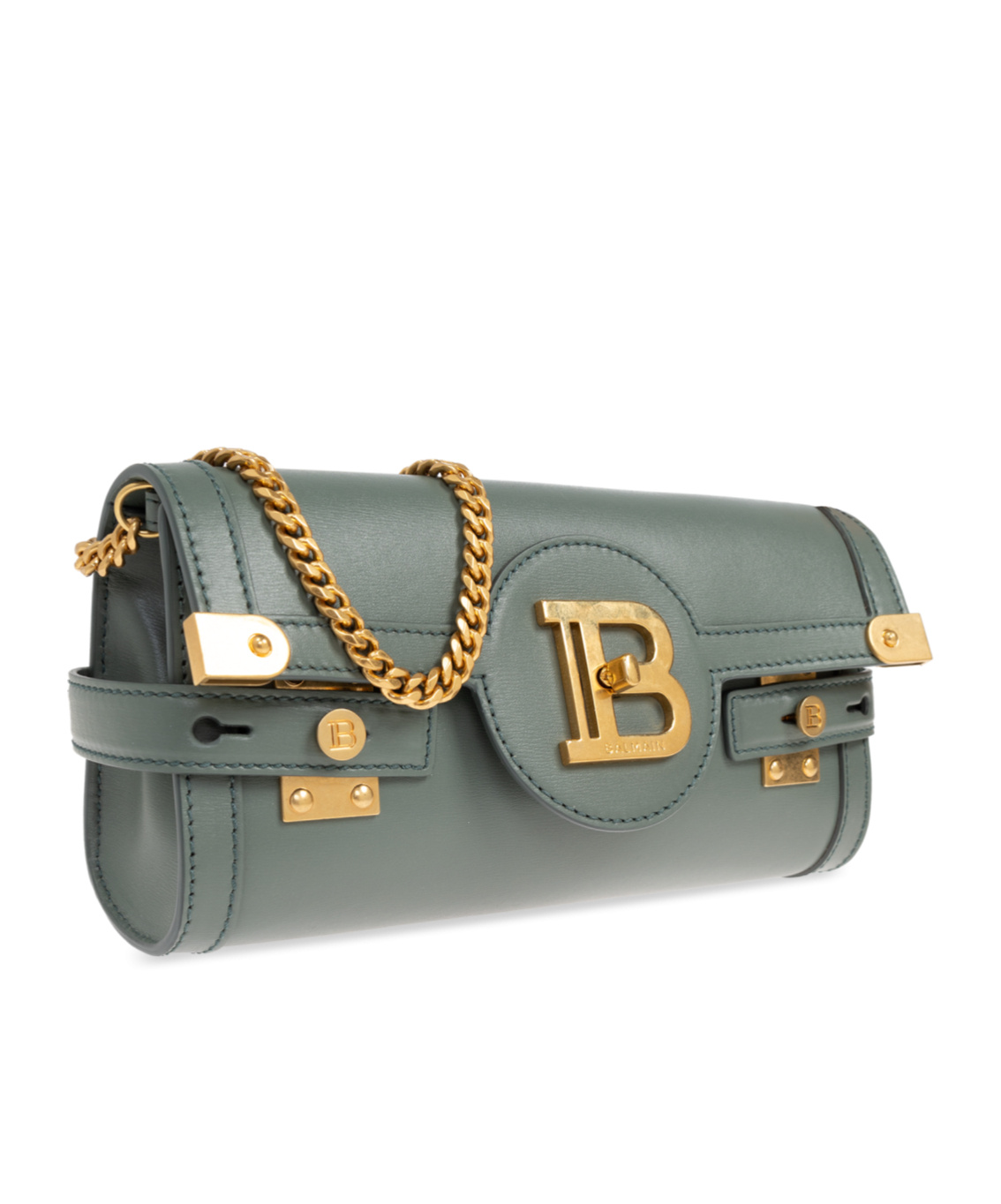Shop Balmain B-buzz Pouch 23 Clutch In Green